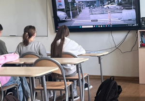 Klasa 7a podczas warsztatów profilaktycznych.