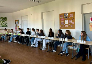 Uczniowie podczas matematycznego teleturnieju.