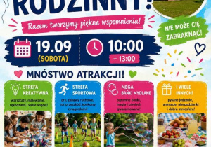 Plakat promujący piknik rodzinny