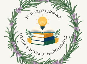 Wianek z napisem wewnątrz - 14 października Dzień Edukacji Narodowej